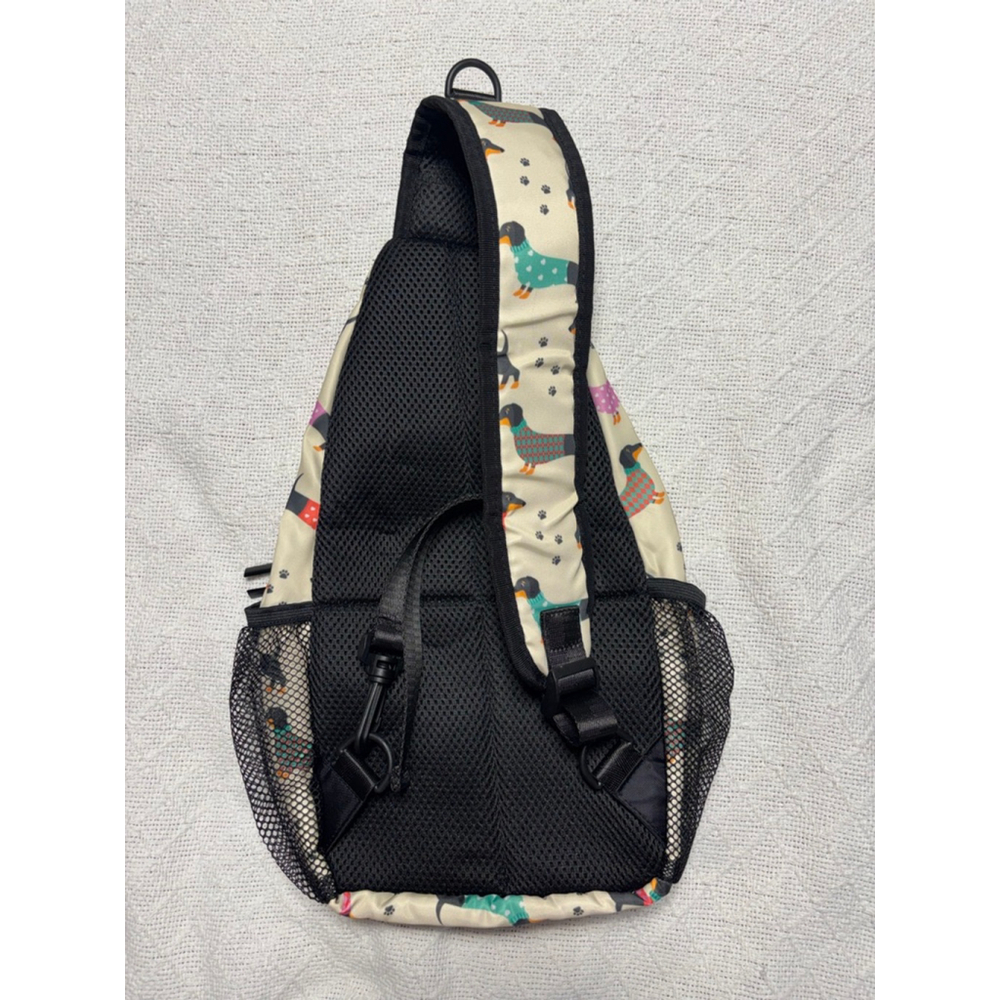Cream Dachshund Print Sling Bag - Women - Picture 5 of 9